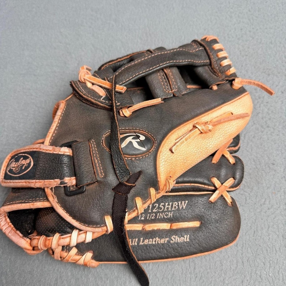 Rawlings Highlight HFP125HBW 12.5 Inch Baseball Glove Black Tan Leather RH Throw